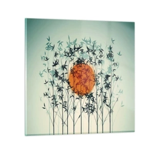 Quadro su vetro - Sole giapponese - 50x50 cm