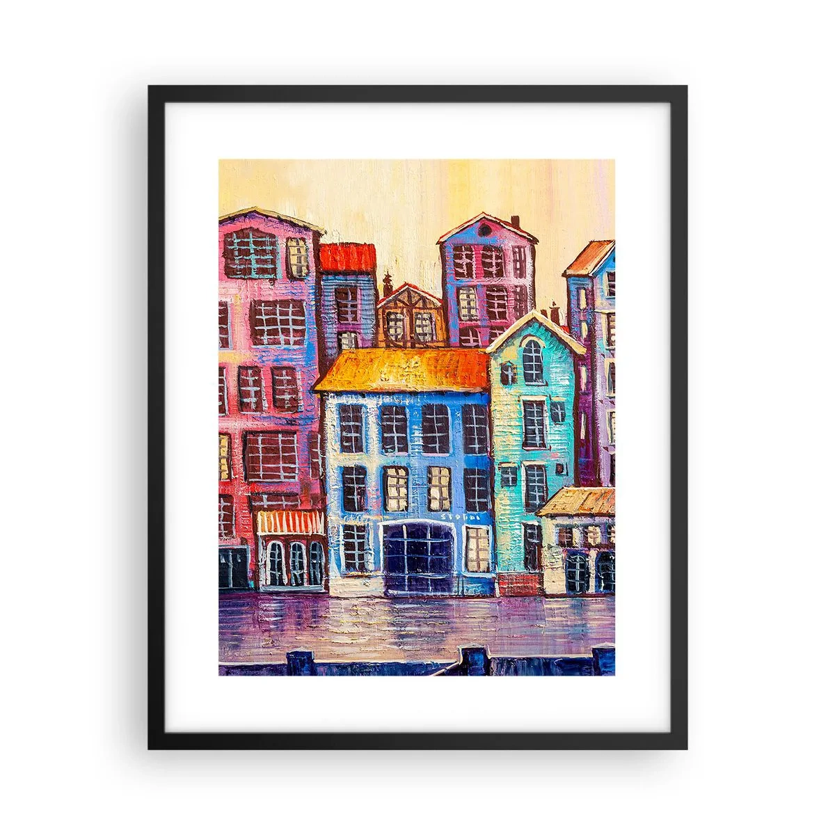Poster in cornice nera - Una città da favola - 40x50 cm