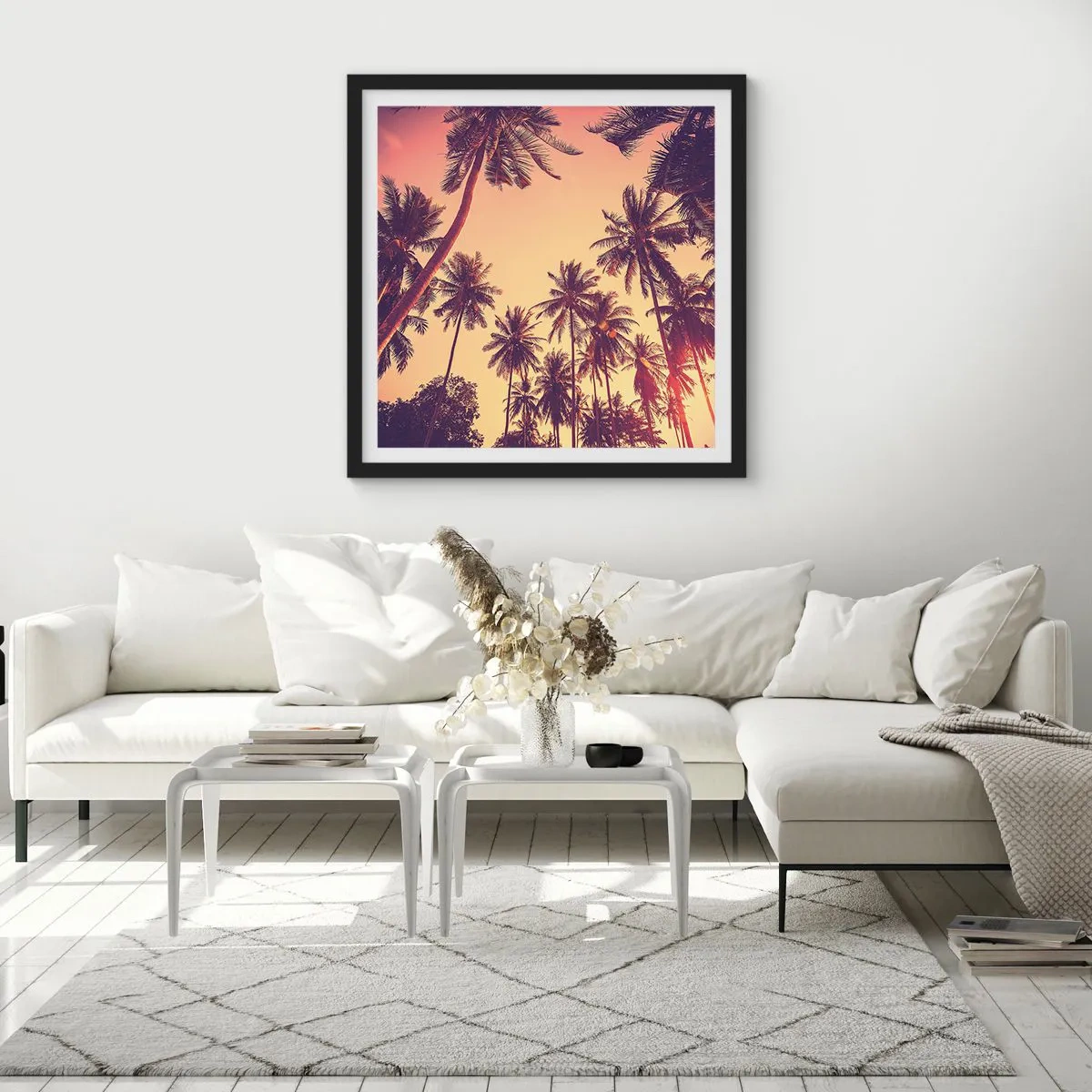 Poster in cornice nera - Composizione tropicale - 50x50 cm