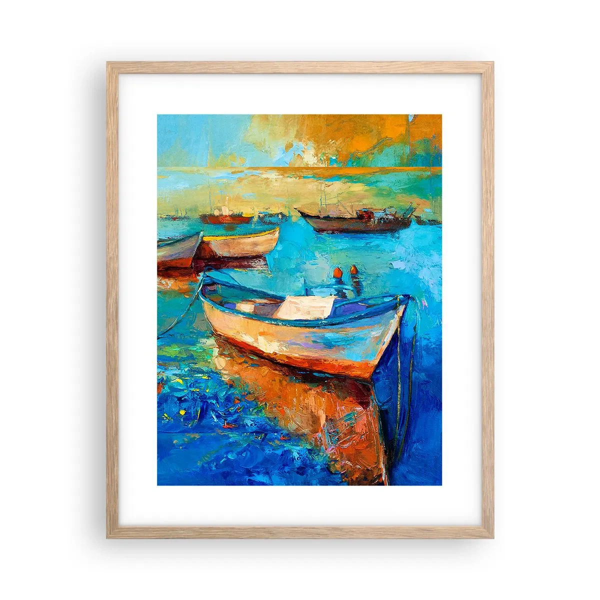 Poster in cornice rovere chiaro - Nella baia del sud - 40x50 cm