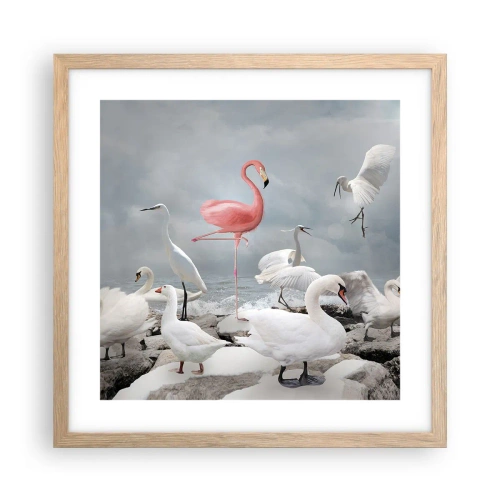 Poster in cornice rovere chiaro - Come sono arrivato qui? - 40x40 cm