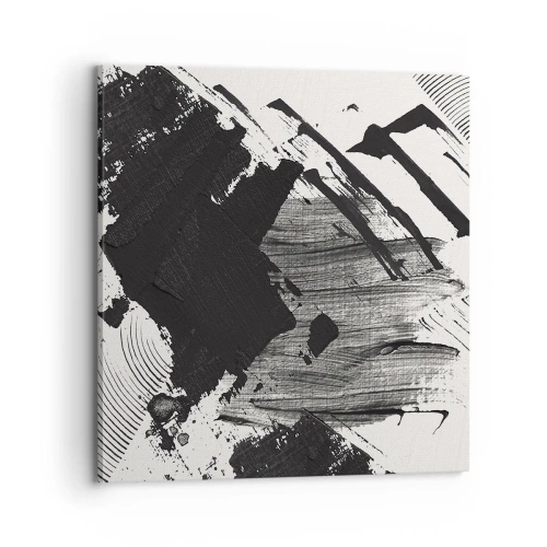 Quadro su tela - Stampe su Tela - Astrazione: espressione di nero - 70x70 cm