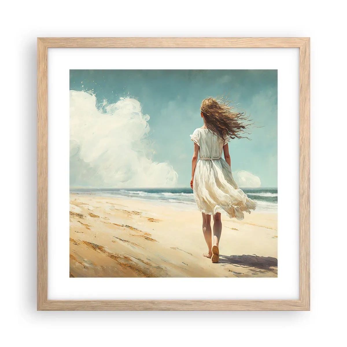 Poster in cornice rovere chiaro - Dove sole e vento si incontrano - 40x40 cm