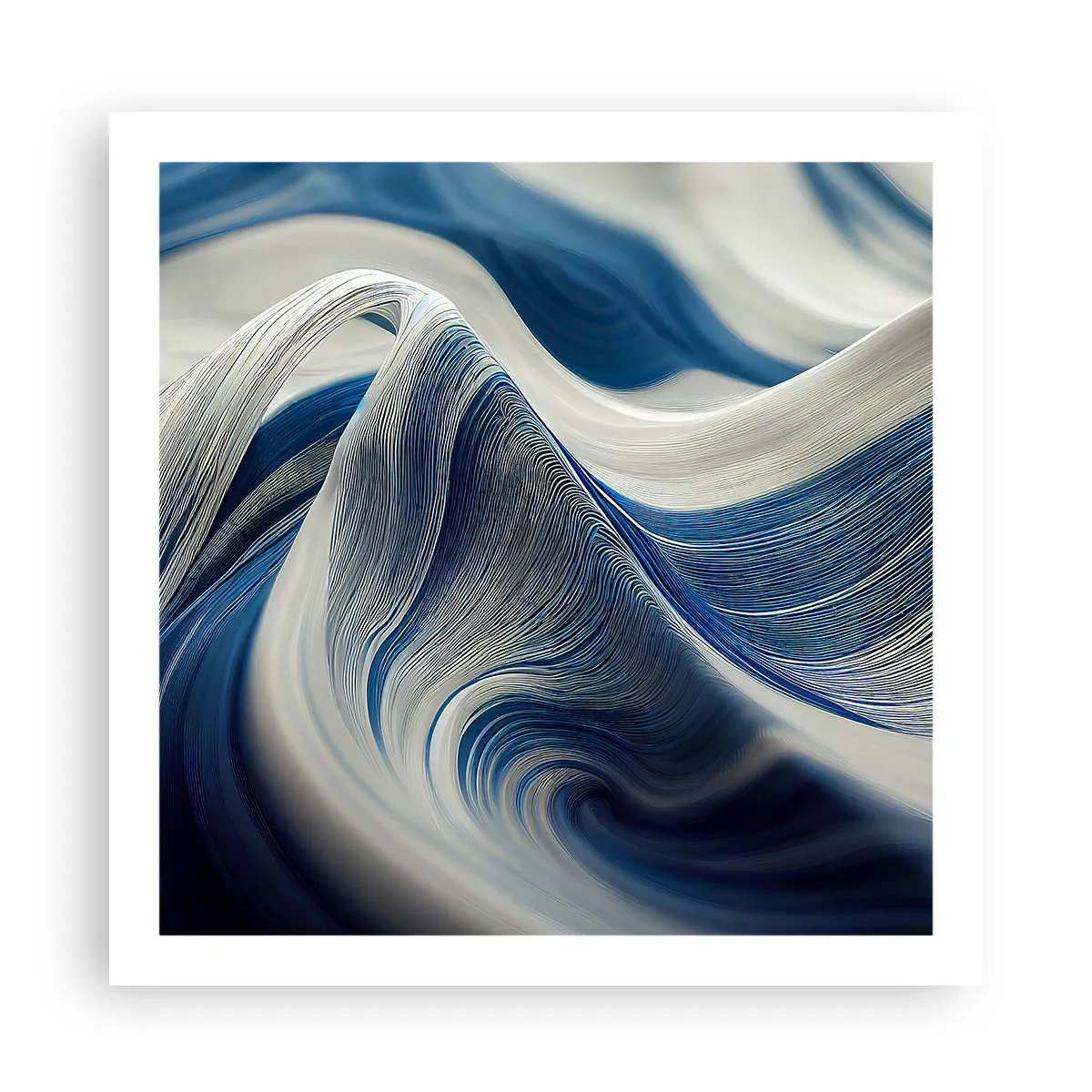Poster - Fluidità di blu e di bianco - 60x60 cm
