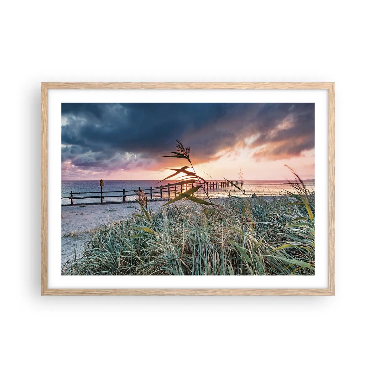 Poster in cornice rovere chiaro - Non andrà via col vento - 70x50 cm