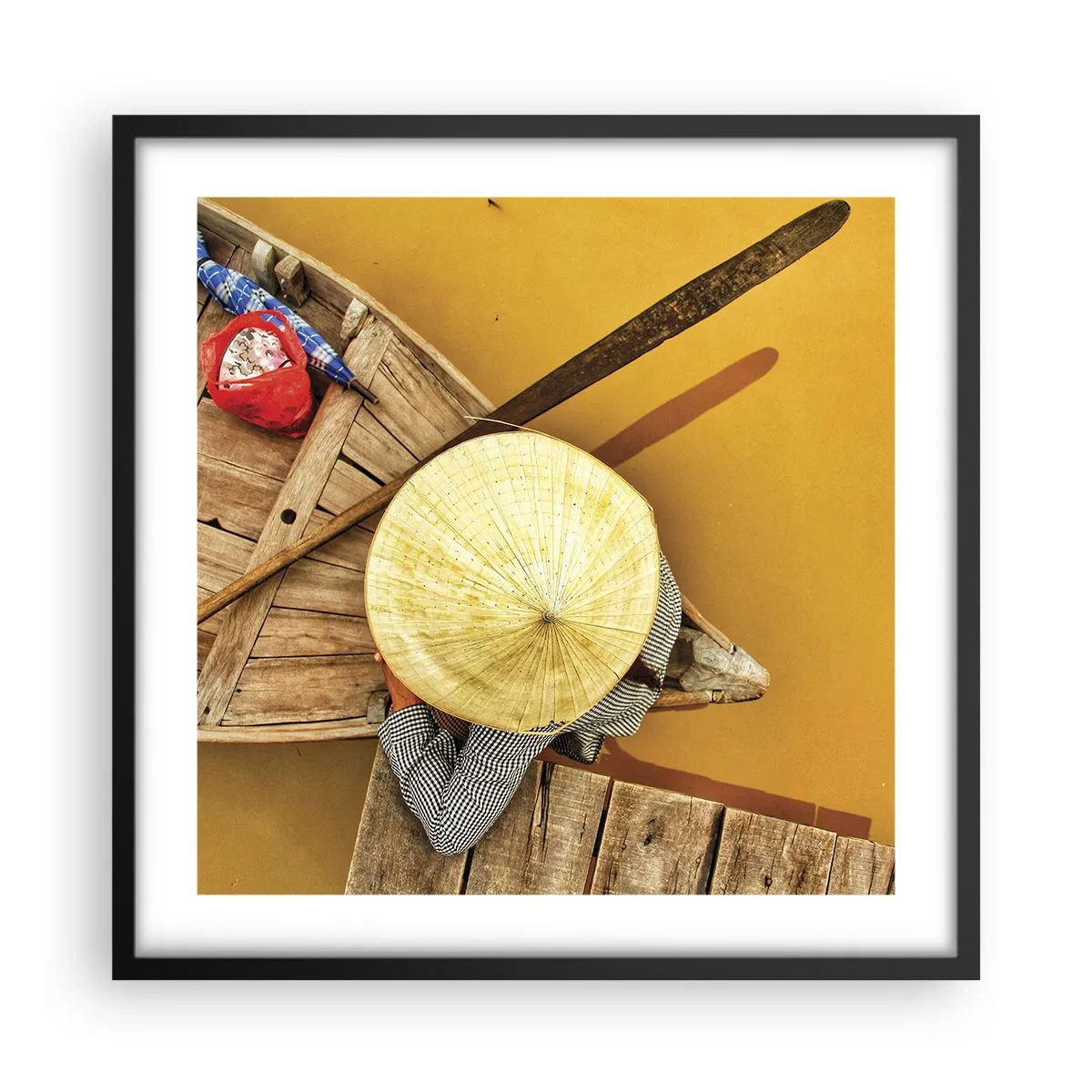 Poster in cornice nera - Vita sul Fiume Giallo - 50x50 cm