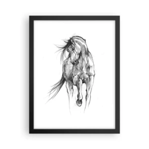 Poster in cornice nera - Trotto aggraziato - 30x40 cm