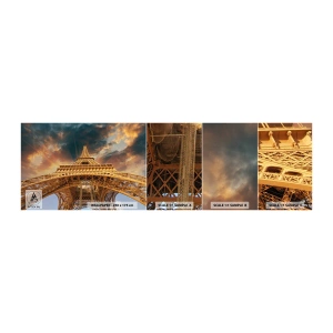 Campione Di Fotomurale Standard Eco - Come gli uomini hanno raggiunto il cielo - Torre Eiffel, Architettura, Parigi - 100x30 cm