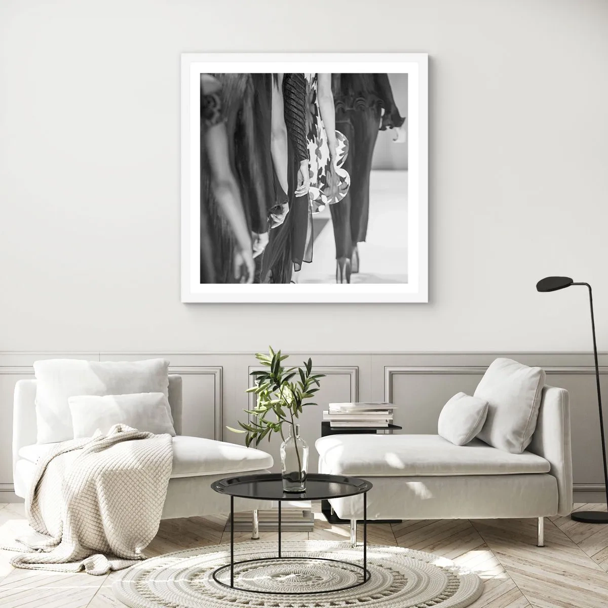 Poster in cornice bianca - Sfilata in stile - 60x60 cm