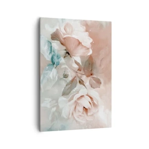 Quadro su tela - Stampe su Tela - Delicate rose in tonalità pastello su uno sfondo chiaro - 50x70cm - Lo spirito del romanticismo - Decorazione murale moderna per soggiorno e camera da letto ARTTOR