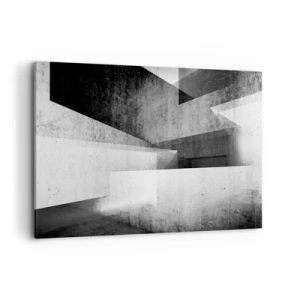Quadro su tela - Stampe su Tela - Forme geometriche in una composizione monocromatica - 120x80cm - La struttura dello spazio - Decorazione murale moderna per soggiorno e camera da letto ARTTOR