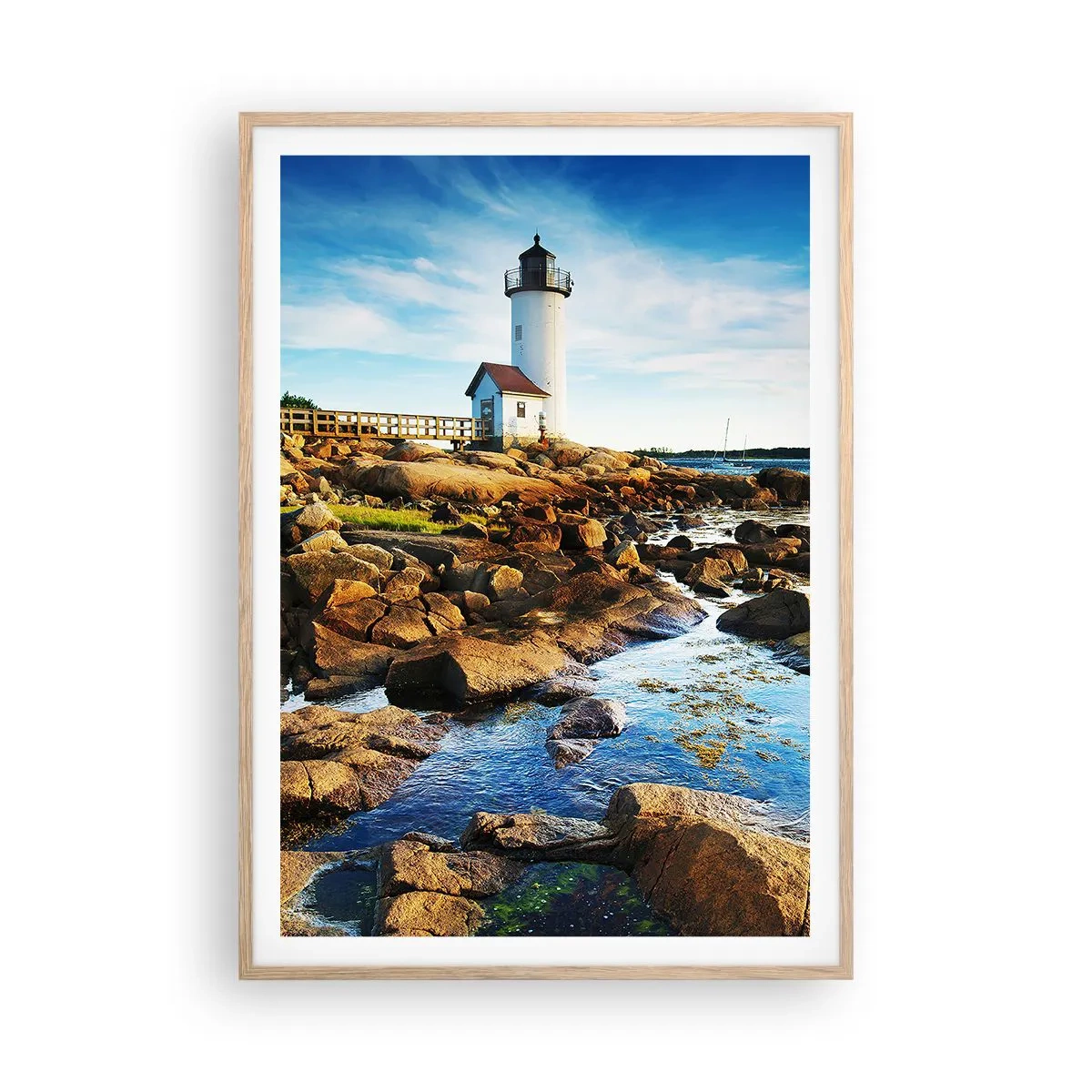 Poster in cornice rovere chiaro - Tornate sani e salvi, vi aspetto - 70x100 cm