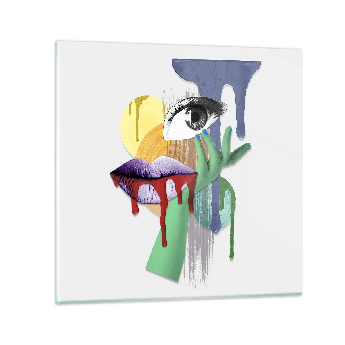 Quadro su vetro - Ritratto disintegrato - 40x40 cm