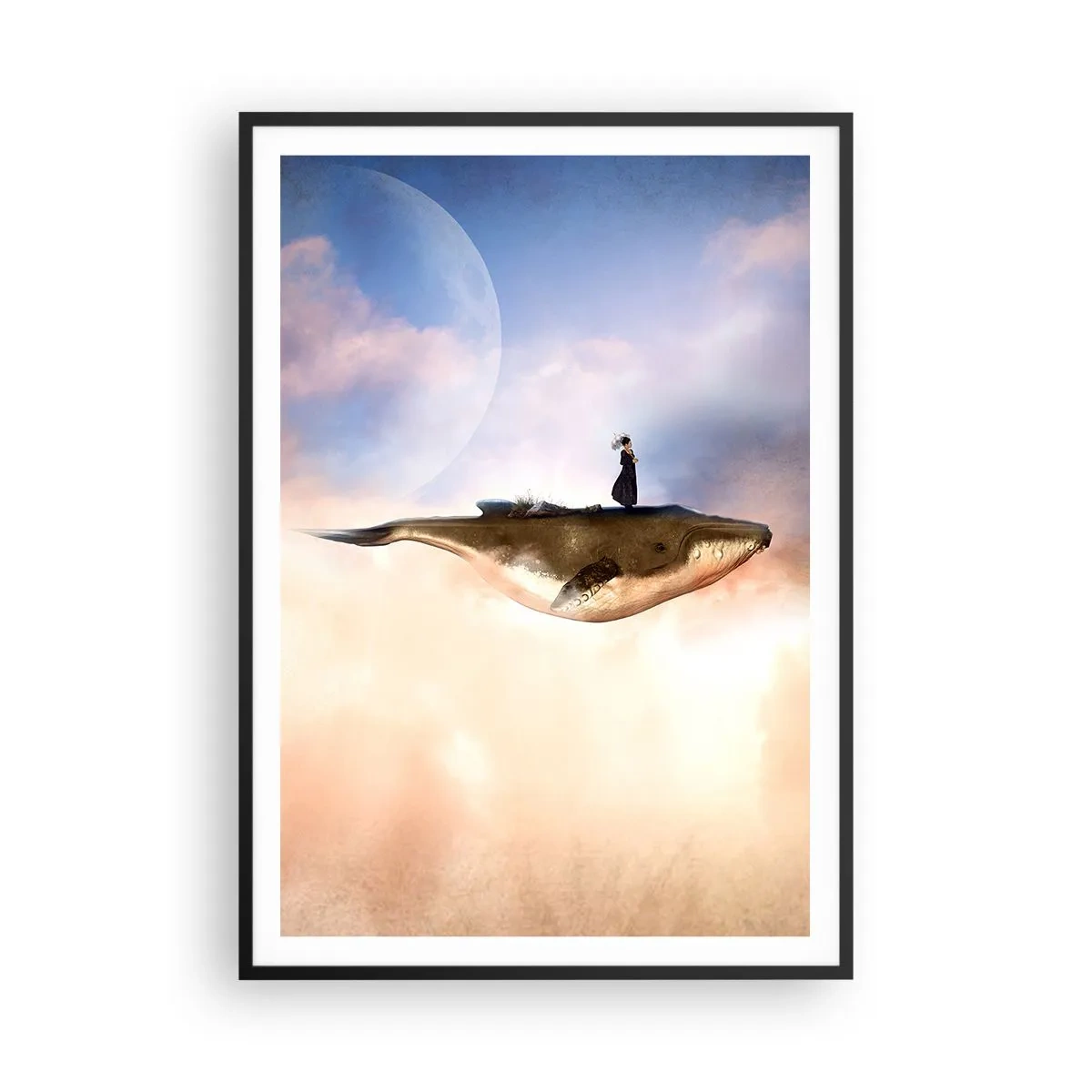Poster in cornice nera - Viaggio surreale - 70x100 cm