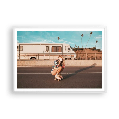 Poster in cornice bianca - Sorridi per favore! - 100x70 cm