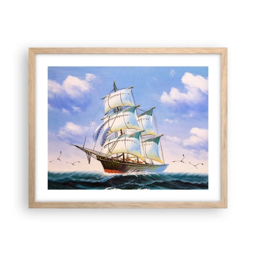 Poster in cornice rovere chiaro - Con orgoglio nel vento - 50x40 cm