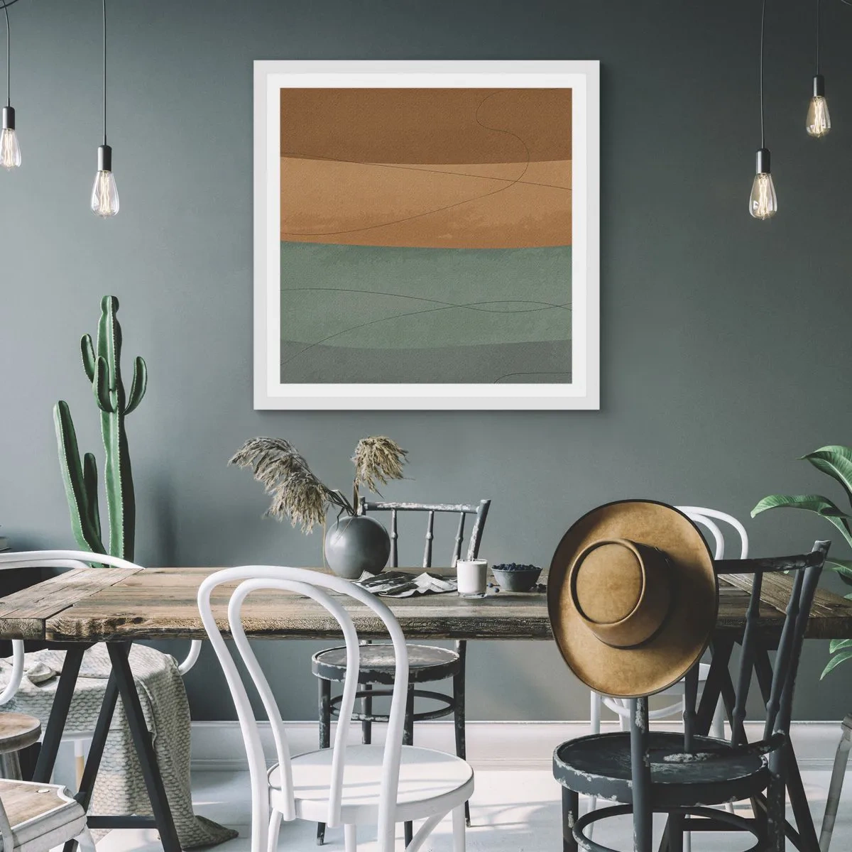 Poster in cornice bianca - Composizione orizzontale - 50x50 cm
