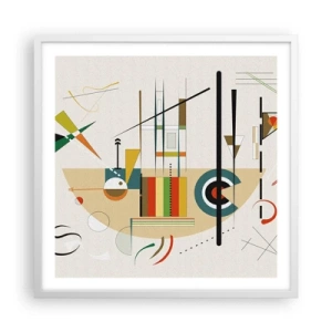 Poster in cornice bianca - E il mondo ride - 60x60 cm