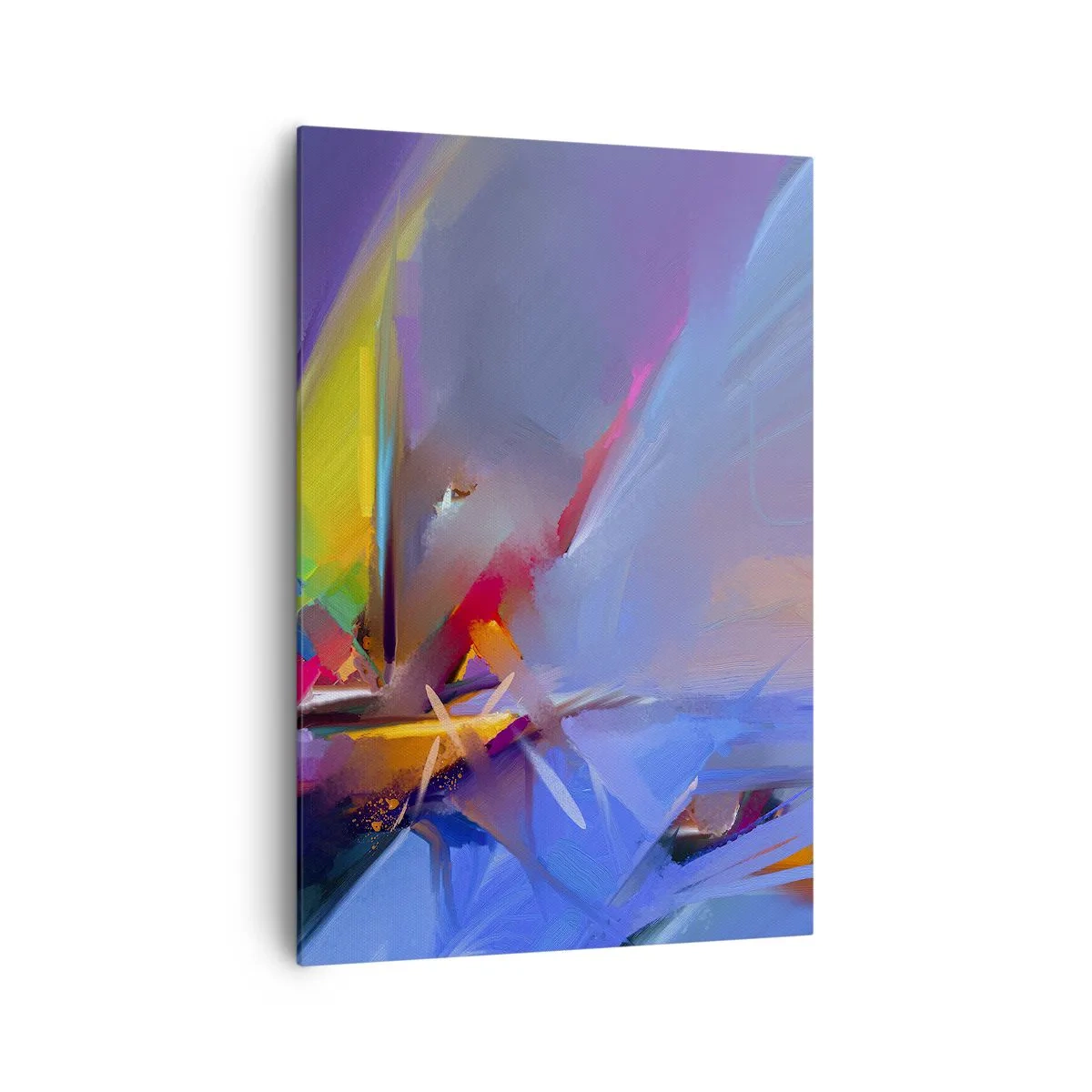 Quadro su tela - Stampe su Tela - Composizione astratta con colori intensi - 70x100cm - Eliche come un uccello - Decorazione murale moderna per soggiorno e camera da letto ARTTOR