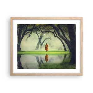 Poster in cornice rovere chiaro - In cammino verso l'illuminazione - 50x40 cm