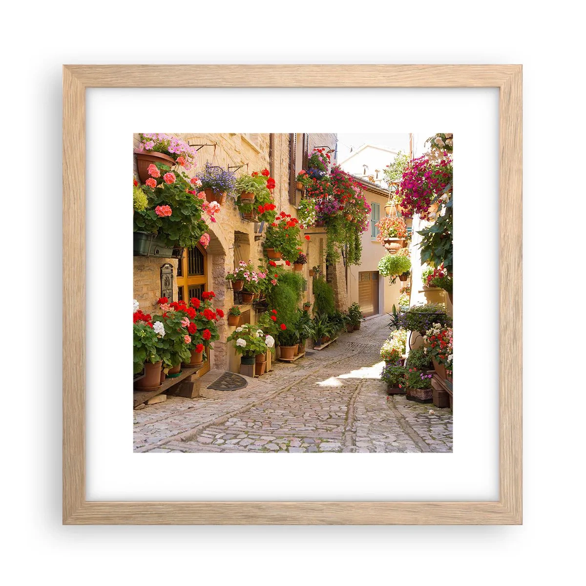 Poster in cornice rovere chiaro - Un'esplosione di fiori - 30x30 cm