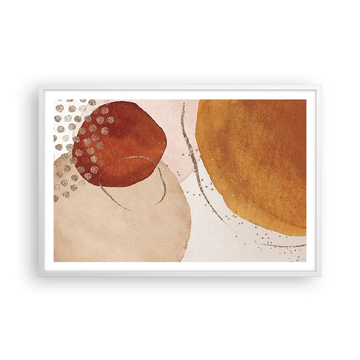 Poster in cornice bianca - Rotondità e movimento - 91x61 cm