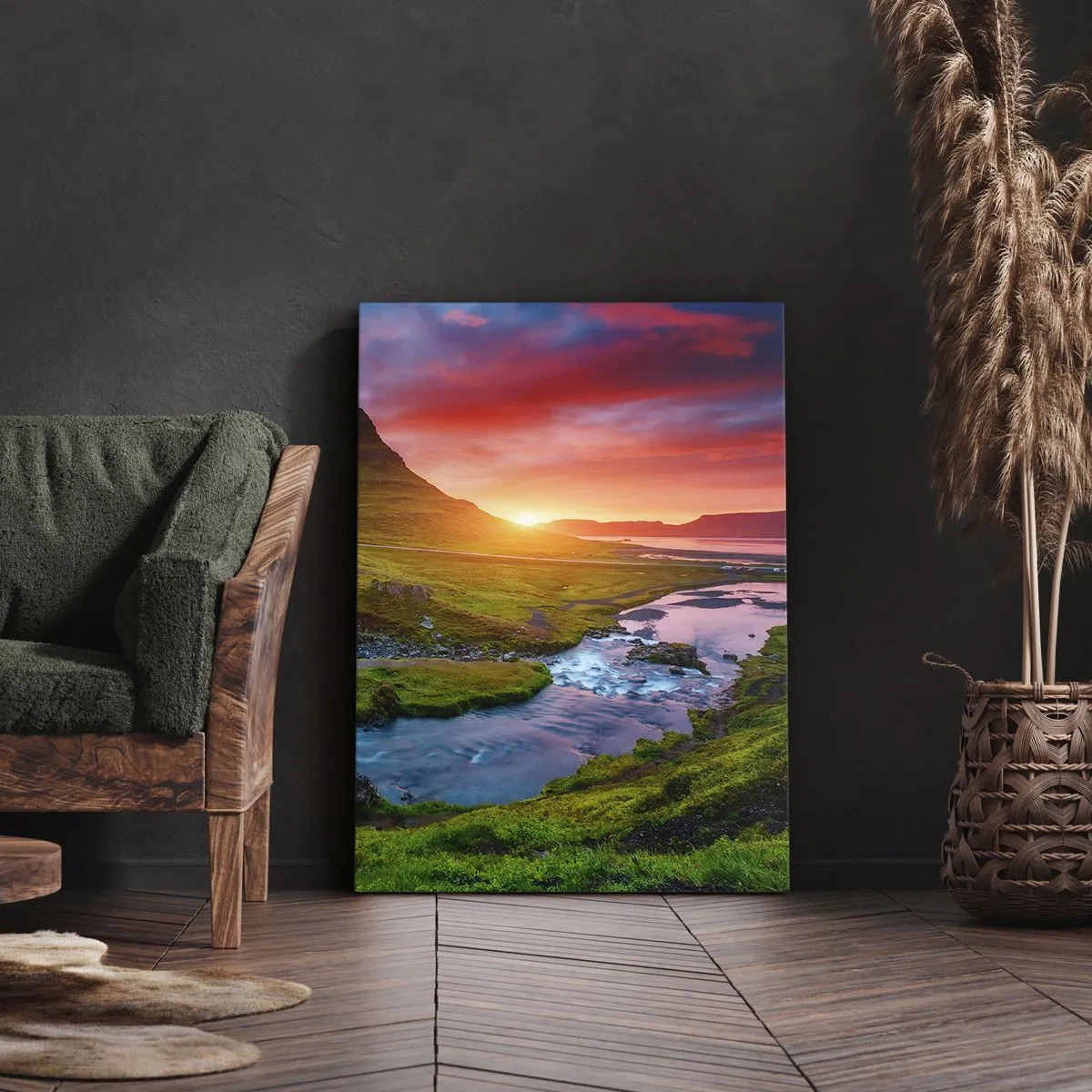 Quadro su tela - Stampe su Tela - Islanda: acqua e fuoco - 55x100 cm