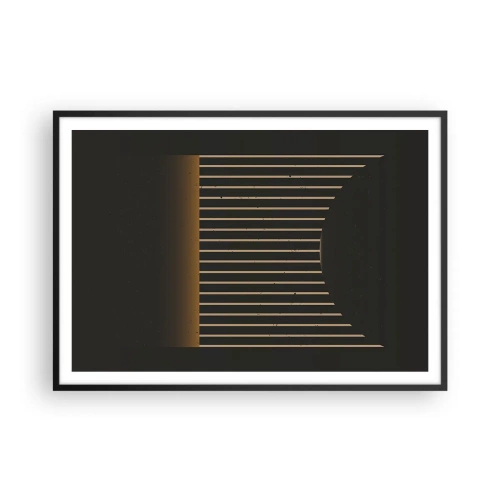 Poster in cornice nera - Motivo geometrico a strisce su sfondo scuro - 100x70cm - Esaminare l'oscurità - Decorazione murale moderna per soggiorno e camera da letto ARTTOR