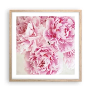 Poster in cornice rovere chiaro - Nel fasto rosa - 50x50 cm