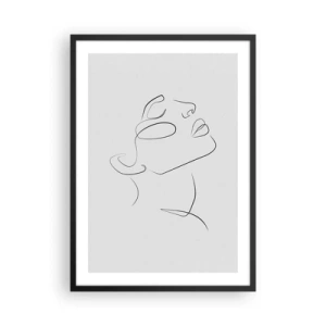 Poster in cornice nera - Ritratto minimalista di una donna in stile line art - 50x70cm - I meandri dei sogni - Decorazione murale moderna per soggiorno e camera da letto ARTTOR