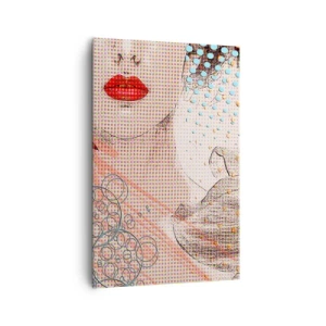 Quadro su tela - Stampe su Tela - Opera d'arte astratta con motivo di bocca e orchidea - 80x120cm - Eroina dei fumetti - Decorazione murale moderna per soggiorno e camera da letto ARTTOR