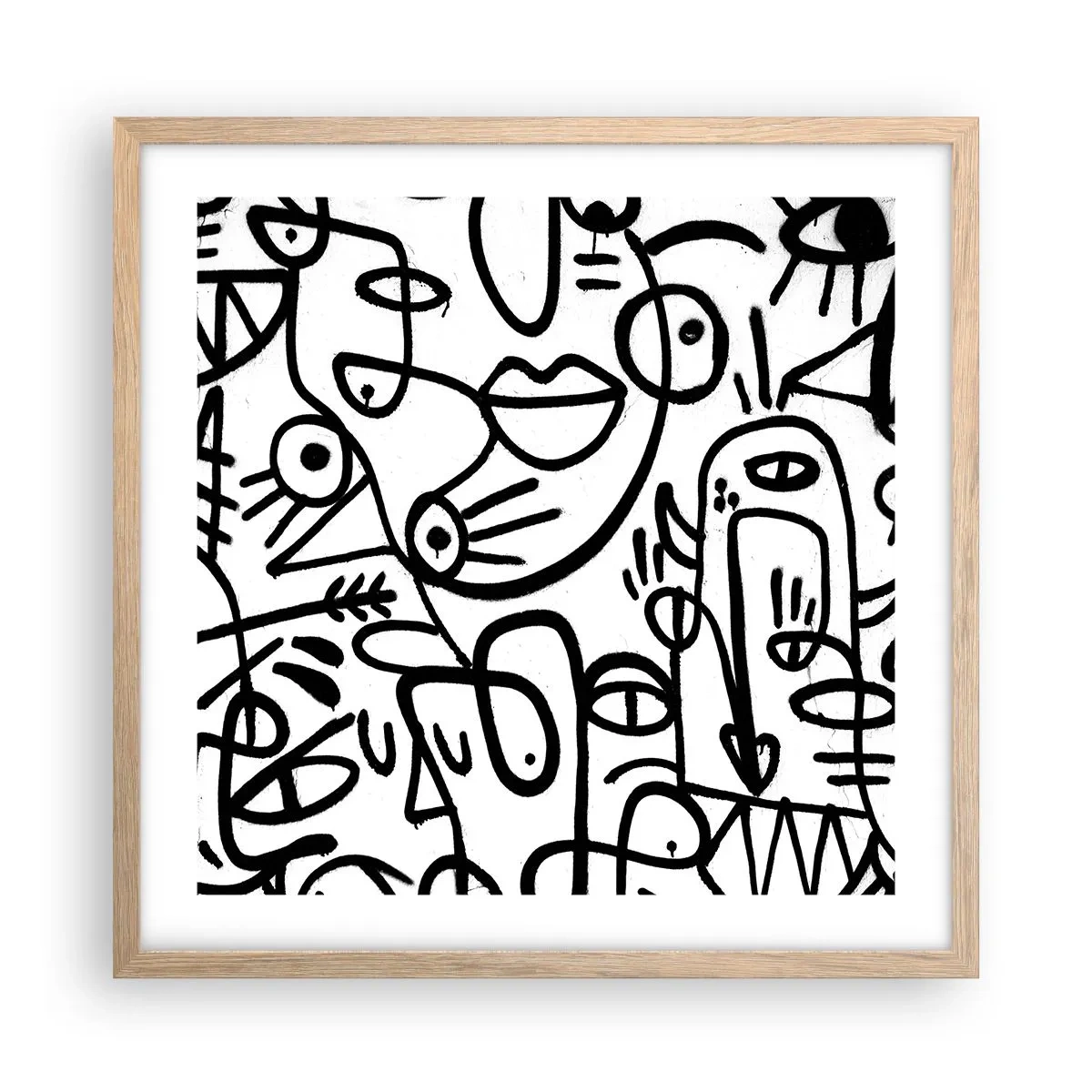 Poster in cornice rovere chiaro - Volti e miraggi - 50x50 cm