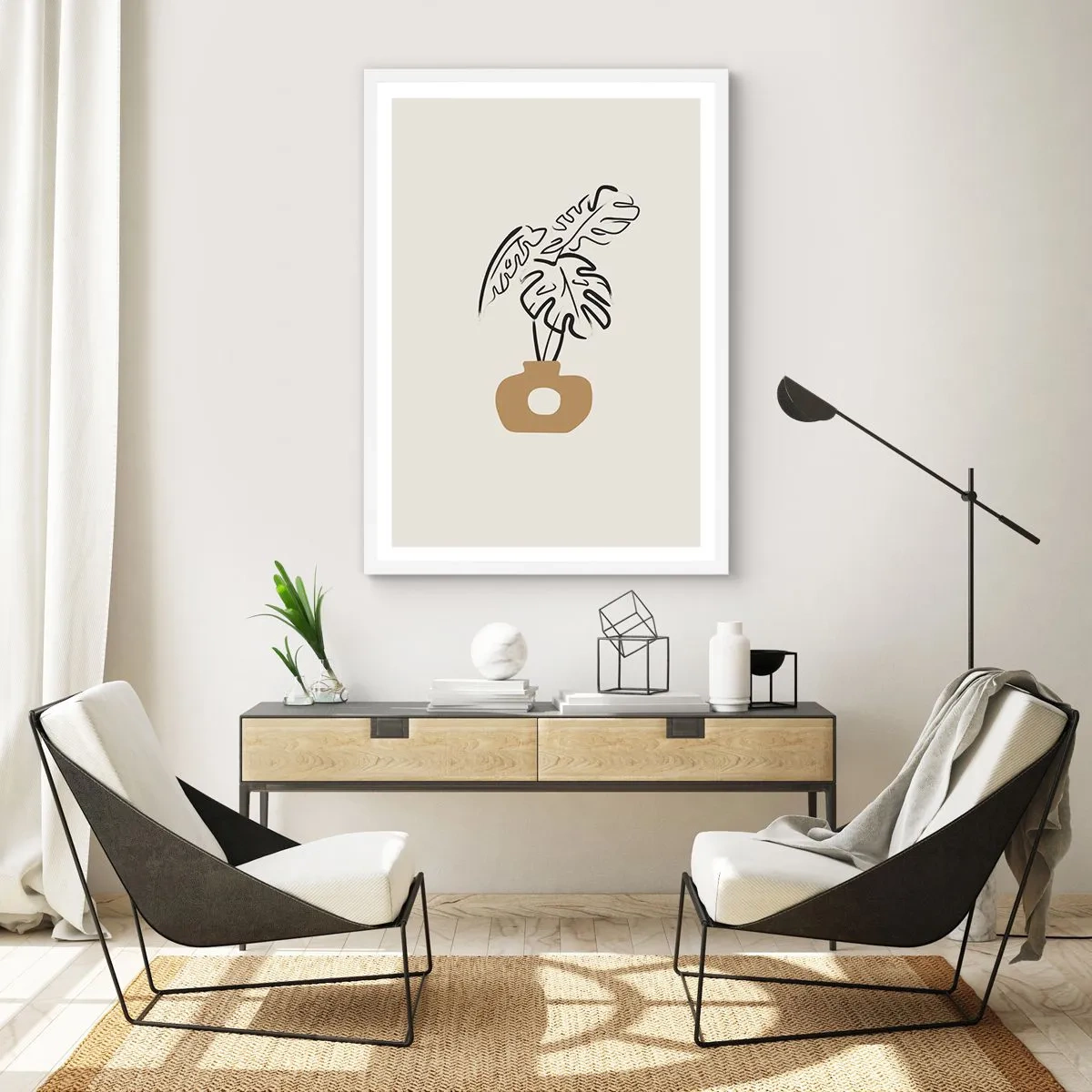 Poster in cornice bianca - Monstera: ornamento della casa - 40x50 cm
