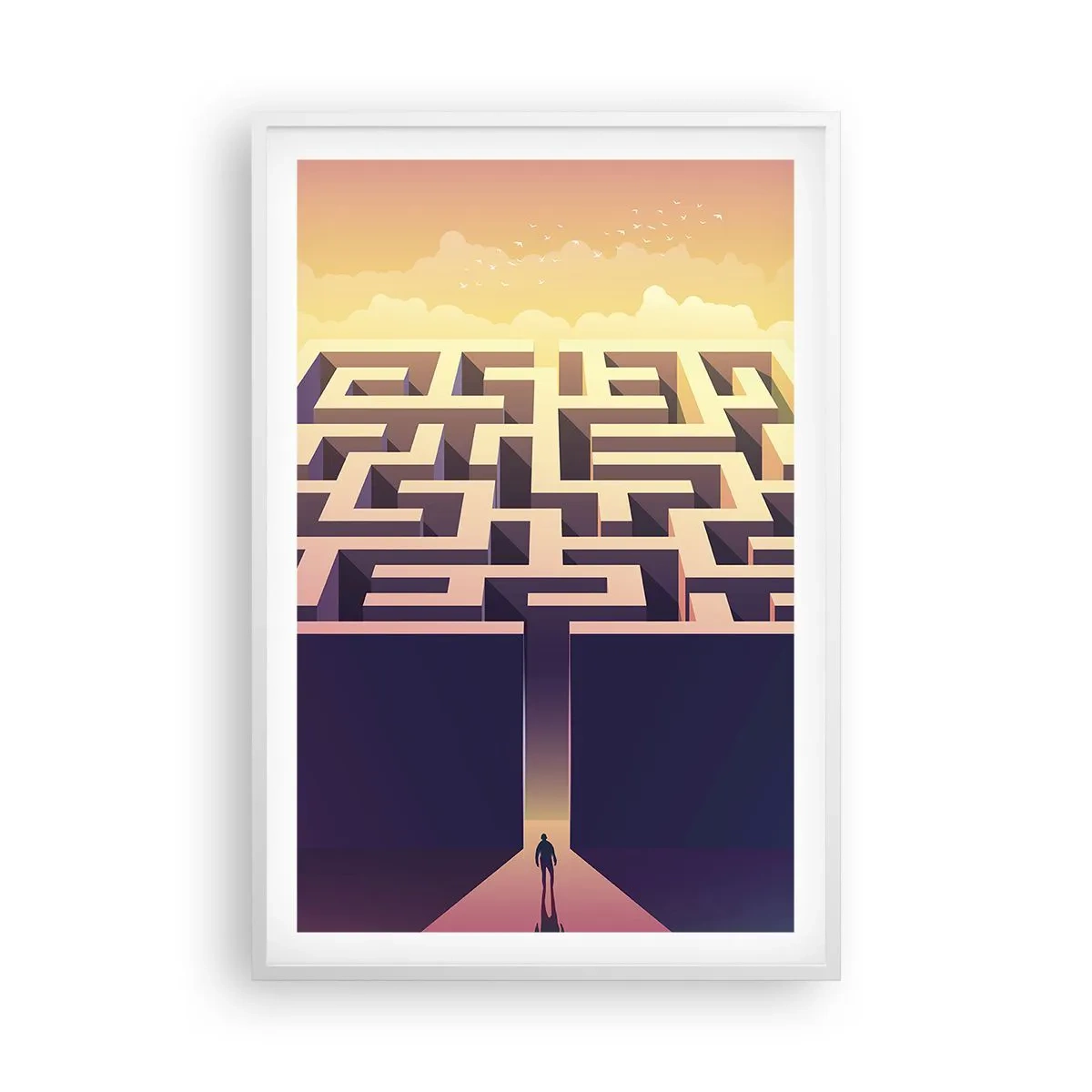 Poster in cornice bianca - Il momento delle decisioni - 61x91 cm