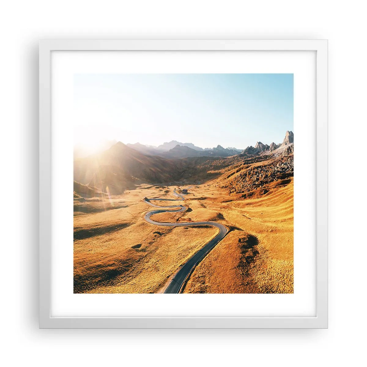 Poster in cornice bianca - Nella valle dorata - 40x40 cm