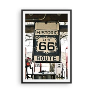 Poster in cornice nera - Viaggio retro americano - 61x91 cm