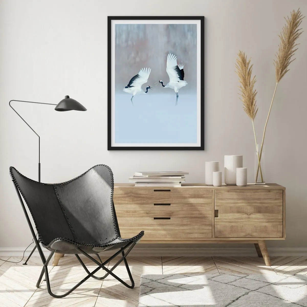 Poster in cornice nera - Danza nella nebbia - 40x50 cm