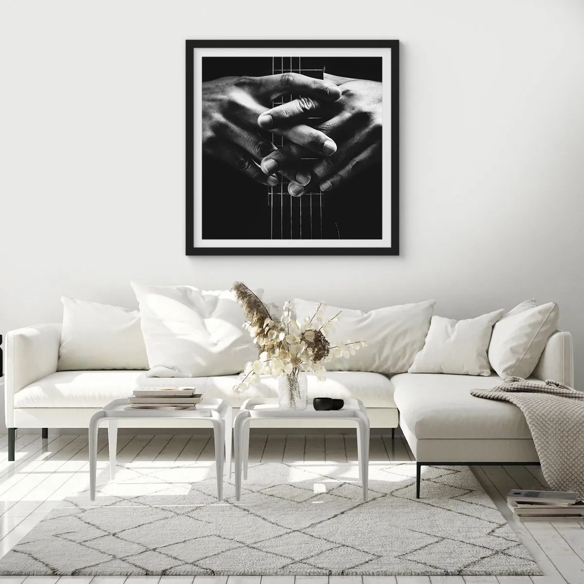 Poster in cornice nera - La preghiera dell'artista - 50x50 cm