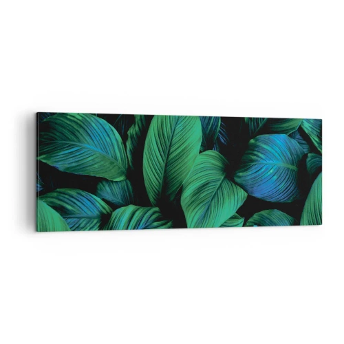 Quadro su tela - Stampe su Tela - Foglie verdi in stile minimalista - 140x50cm - Nella folla verde - Decorazione murale moderna per soggiorno e camera da letto ARTTOR