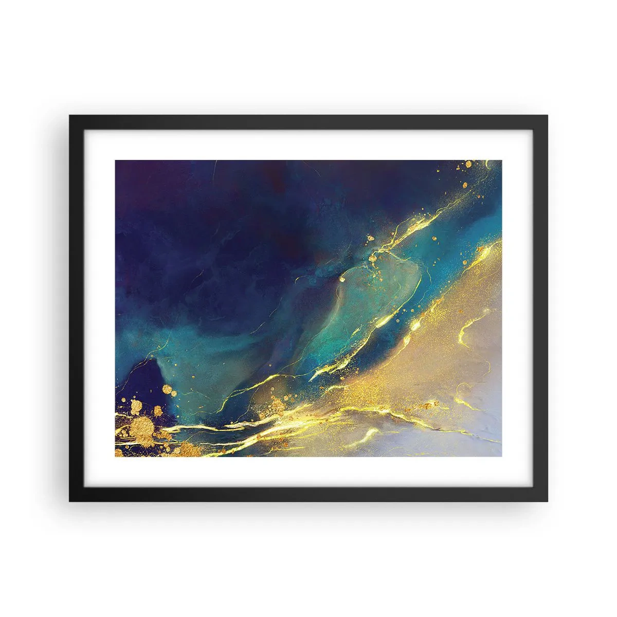 Poster in cornice nera - La palude dorata - 50x40 cm