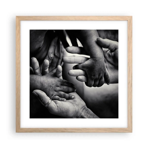 Poster in cornice rovere chiaro - Umanità - 40x40 cm