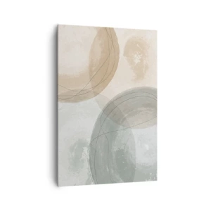 Quadro su tela - Stampe su Tela - Composizione astratta in colori pastello con linee - 70x100cm - Compenetrazione di mondi - Decorazione murale moderna per soggiorno e camera da letto ARTTOR