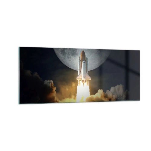 Quadro su vetro - L'inizio di un'avventura spaziale - 100x40 cm