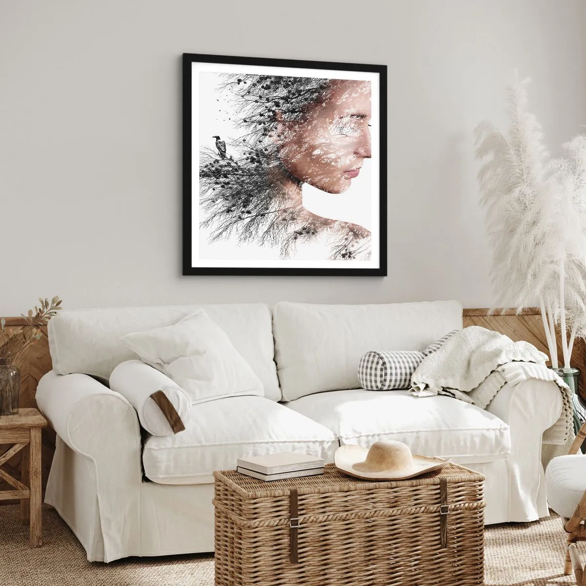 Poster in cornice nera - Lo spirito della foresta - 50x50 cm