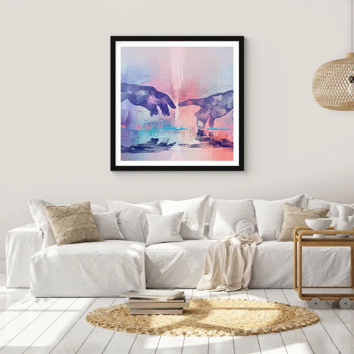 Poster in cornice nera - La scintilla divina della vita - 30x30 cm