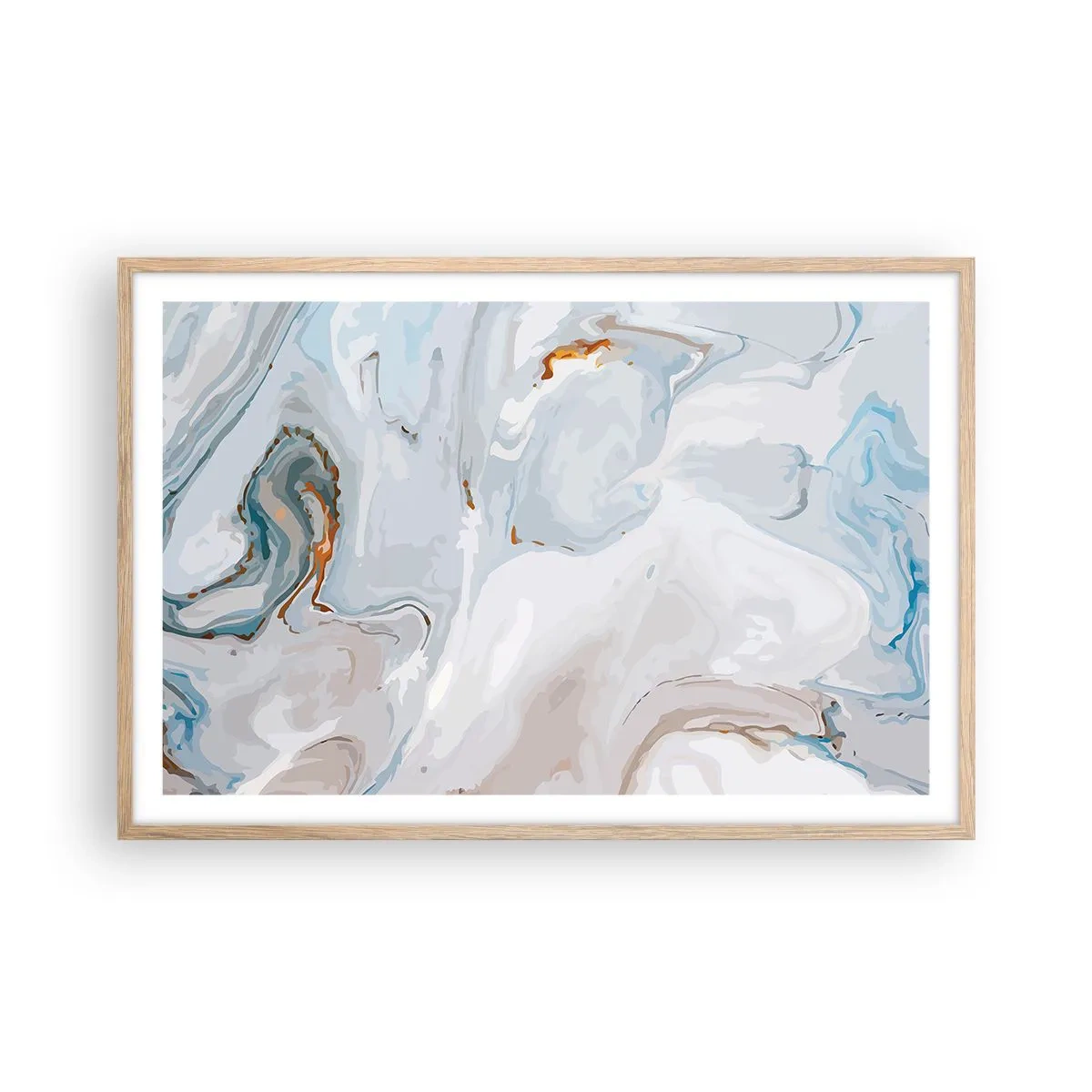 Poster in cornice rovere chiaro - Bianchi sovrapposti - 91x61 cm