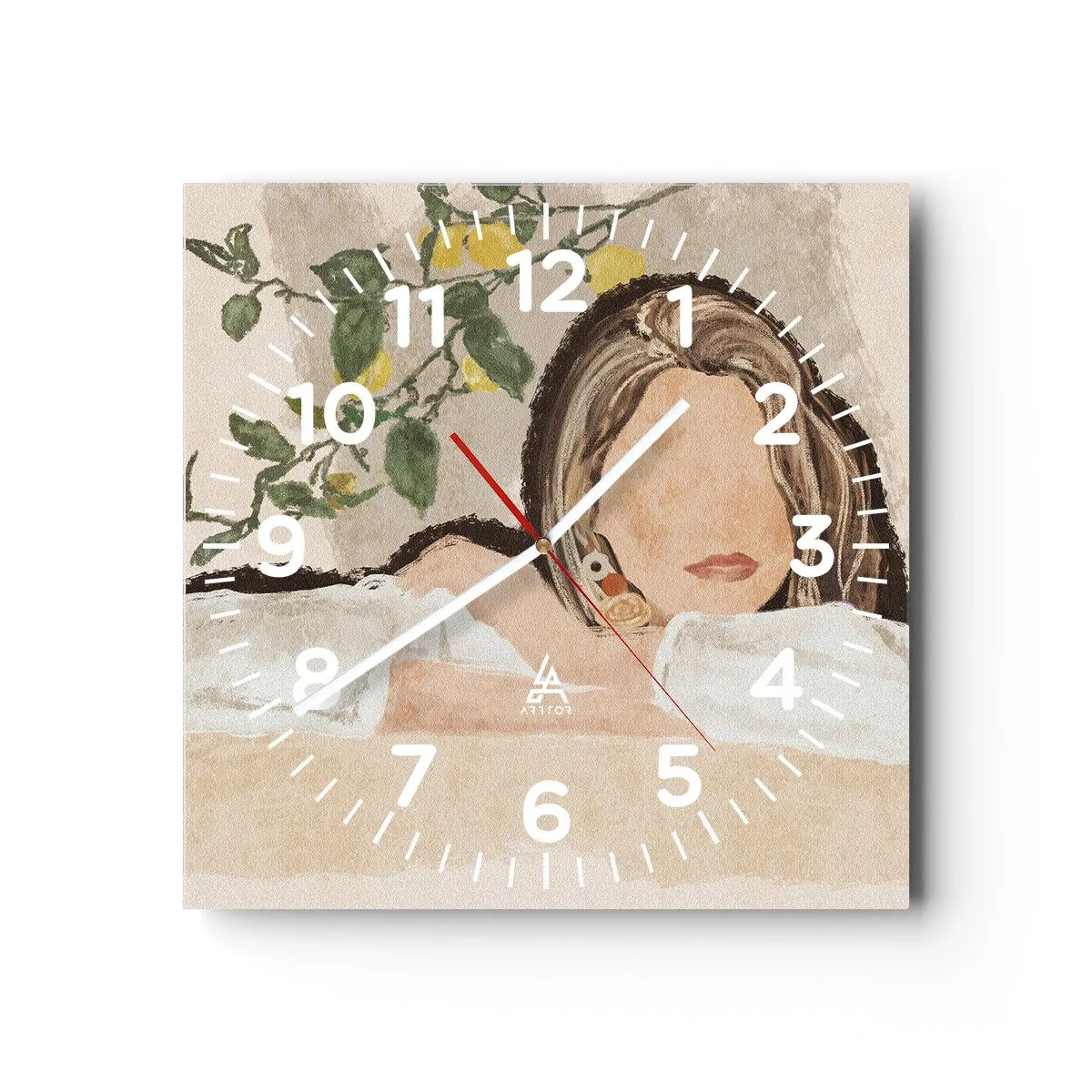 Orologio da parete - Orologio in Vetro - Bellezza del sud - 40x40 cm