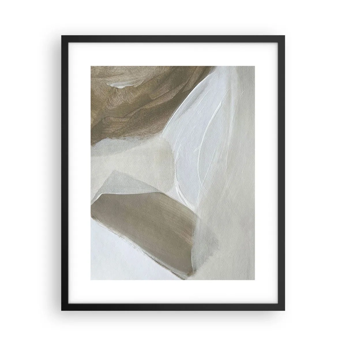 Poster in cornice nera - Onda di bianco - 40x50 cm