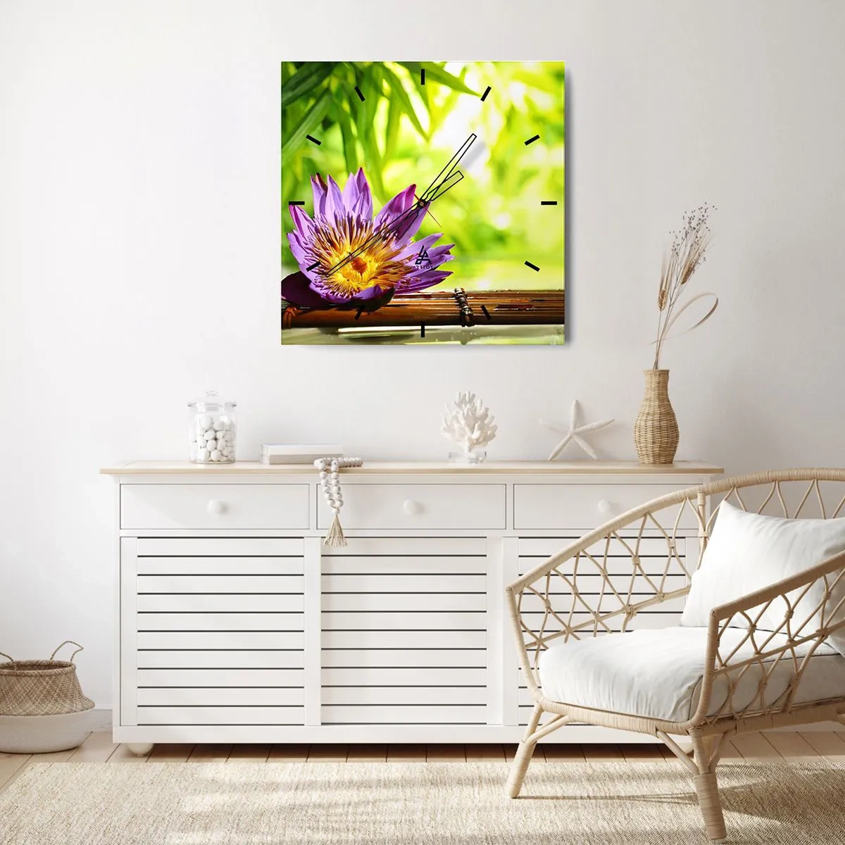 Orologio da parete - Orologio in Vetro - Al sole dell'Asia - 30x30 cm