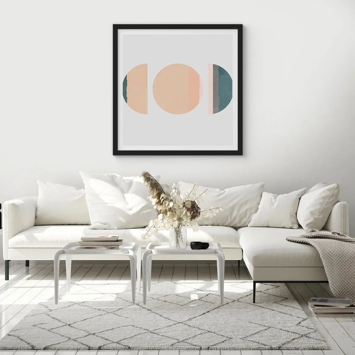 Poster in cornice nera - Un cerchio dopo l'altro - 40x40 cm